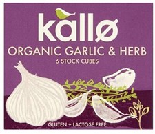 NEW Kallo Organic Garlic And Herb Stock Cubes 6 X 66g Pack Of 15 Made Using Ing