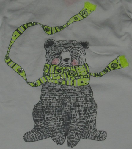 Gymboree Cozy Ski Lodge bear in scarf sparkle top NWT 5 - Picture 2 of 2