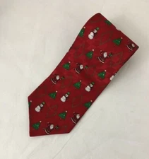 Holiday Traditions Hallmark Mens Tie Christmas 100% Silk 57" L 4" W