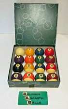 Vintage Aramith Belgian Billiard Pool Balls 2 1/4" Made in Belgium Original Box