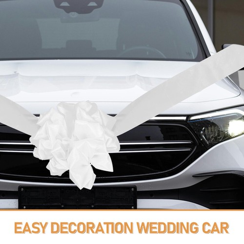 Car Wedding Decorations - Ribbon Bows Car Wedding Decor Simulation Rose Flower - Picture 4 of 12