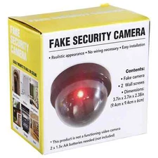 Fake Security Camera Dome, with Flashing LED Includes Mountings & AA Batteries!!