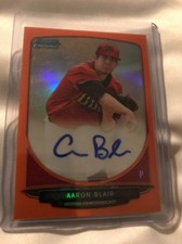 2013 Bowman Chrome Aaron Blair Auto! Orange Ref 25/25! Diamondbacks 1/1 Rare 