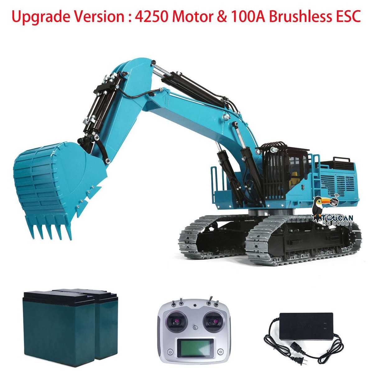 RC Excavator 1/50 Engineering ラジコン 1/8 Hydraulic RC Digger 385CF Metal Giant 150KG Remote Control