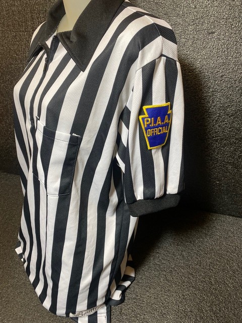 PIAA OFFICIAL Smitty Black White Striped Referee Shirt Whistle Lanyard