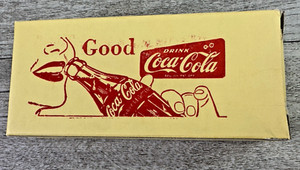 Vintage 24 Checkers Drink Coca Cola Cardboard Box Empty Yellow Red Writing