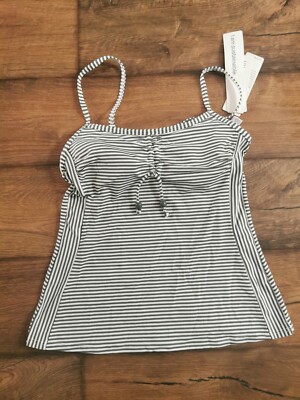 Esprit Flamand Strand-Badeoberteil grün weiß Damen UK Größe 10 BRANDNEU