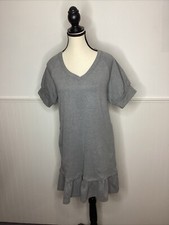 NWT Size Small Evy's Tree Mikela V-Neck Dress in Charcoal Gray