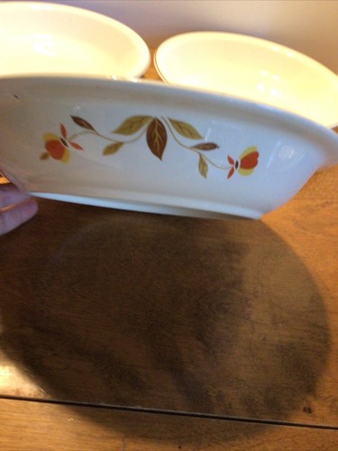vtg Hall’s Mary Dunbar AUTUMN LEAF 9.5” pie plate x three - Picture 3 of 10