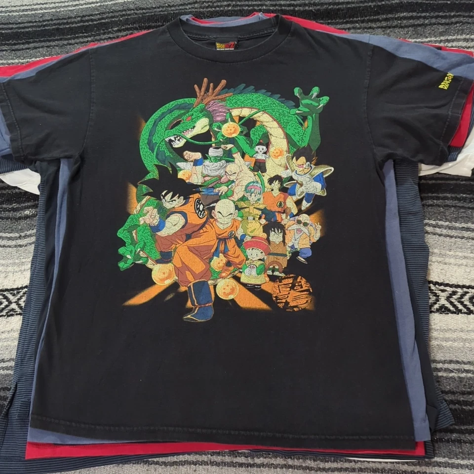 CAMISETA DRAGON BALL Z De Colección Años 90 Y2k Negra Gráfica Shenron Goku Anime Para Hombre S M Foto 2 de 4