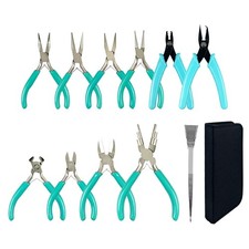 11-Piece jewelry pliers set,Jewelry-making plier tools with stainless steel j...