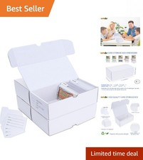 4-Count Trading Card Storage Boxes with Labeled Dividers Protection