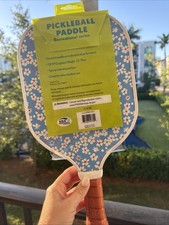 Sakar Adults Pickleball Paddle White Stripe/Floral Double Sided Stripes/Floral