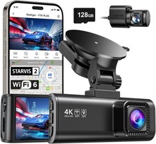 4K Dash Cam Front Rear, STARVIS 2 Sensor, Free Card Included, 5.8GHz WiFi-20MB/s