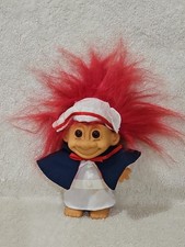 Vintage 5" Russ Troll Doll Nurse Florence Nightingale cape Pink Hair