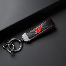 ST Carbon Fibre Leather Style Keyring Keychain Focus Fiesta Puma Mondeo