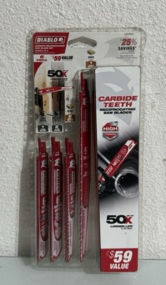 Diablo Tools DS006SC Demo/Steel Demon Carbide Teeth Reciprocating Blade Set(6pc)