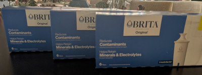Lot of THREE Boxes of 6 Brita Replacement Water Filters (18 filters total) NEW