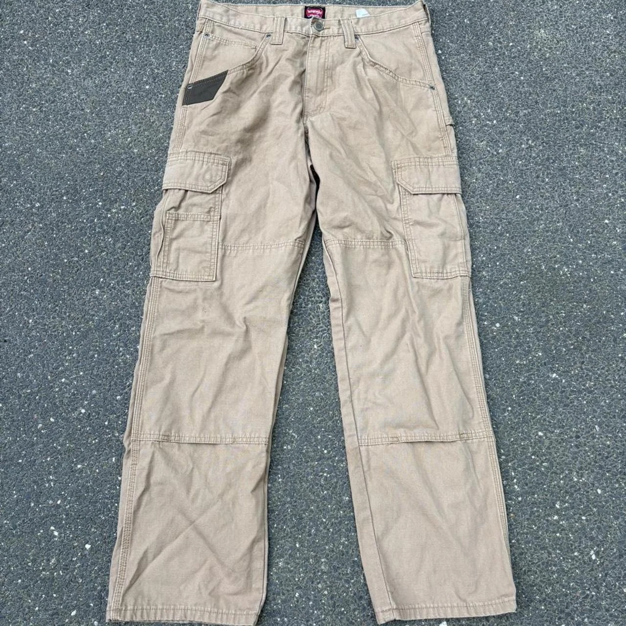 Wrangler Riggs Canvas Double Knee Cargo Pants 32x32 Brown Y2K Carpenters