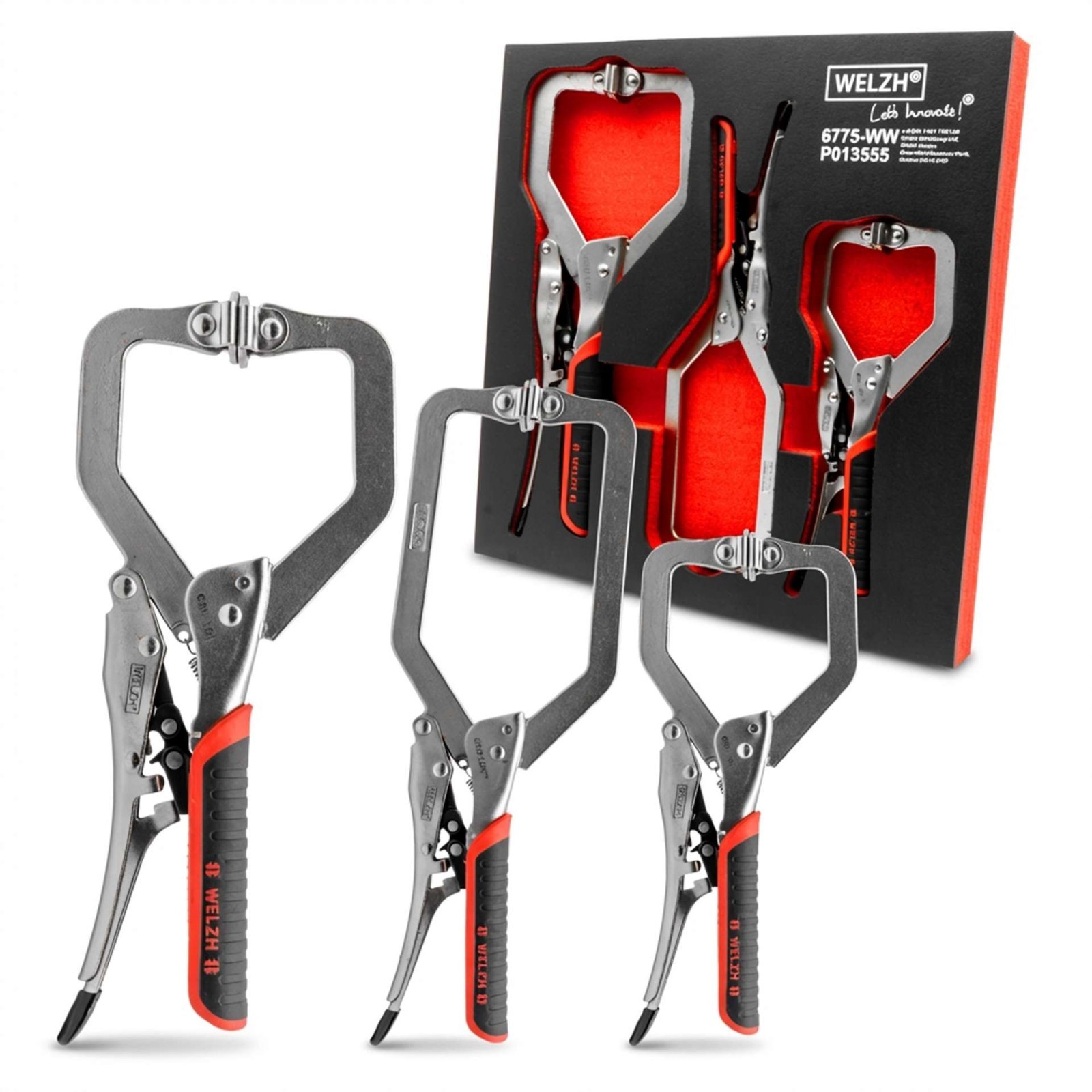Welzh Werkzeug C Clamp Locking Plier Set Automatic Grip Lok 3-Piece 6775-WW