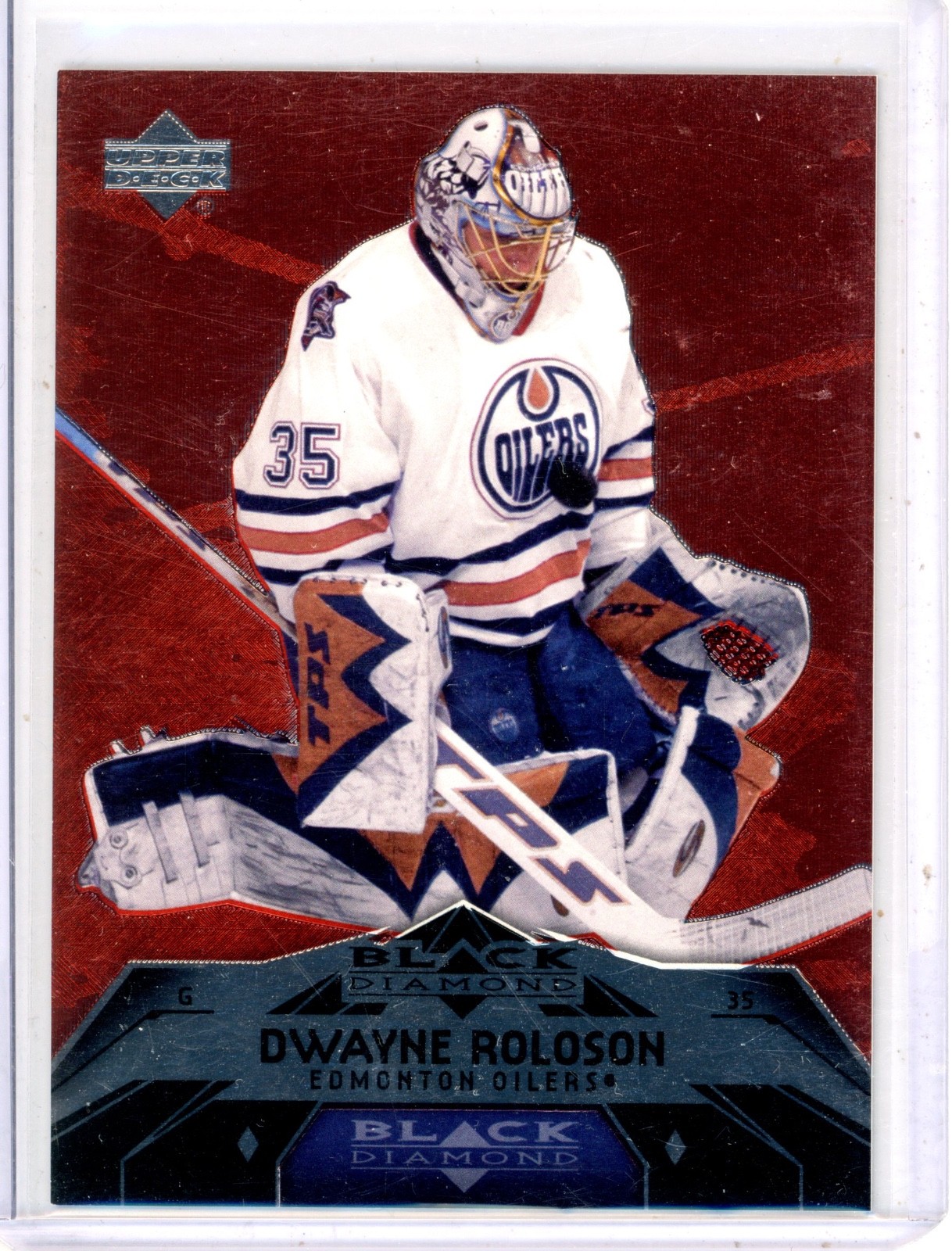 2007-08 Upper Deck Black Diamond Dwayne Roloson 99 Ruby 063/100 Edmonton Oilers