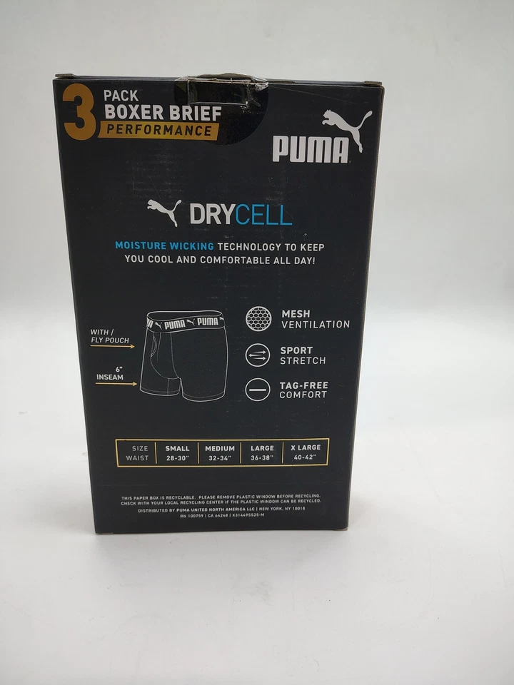 PACK DE 3 CALZONCILLOS BOXER PUMA RENDIMIENTO 360 MALLA DRYCELL - TALLA: M - AZUL/VERDE/GRIS Foto 3 de 4