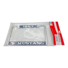 Scott Drake Mustang License Plate Frame Chrome with Blue Inlay1967