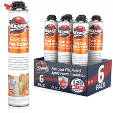 Spray Foam Insulation, Closed Cell, Fire Rated (6x27.1oz. 120 bd/ft) 6 Pack