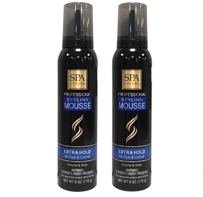 SPA Luxury Styling Hair Mousse Extra Super Hold Volume Body Control (2 Pack)