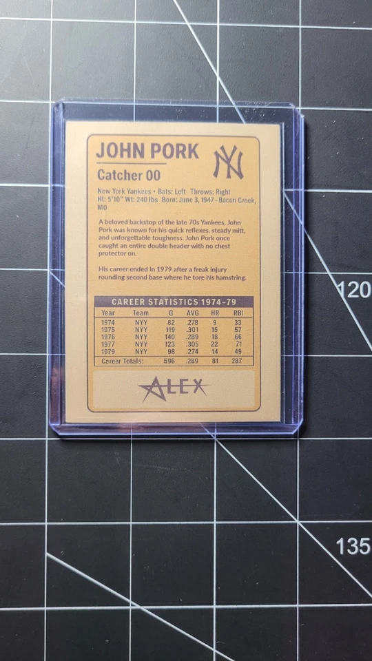 Бейсбольная карточка дебютанта Джона Порка No00 Catcher мем пародия спортивная карточка TheAlexStudio - Изображение 2 из 3