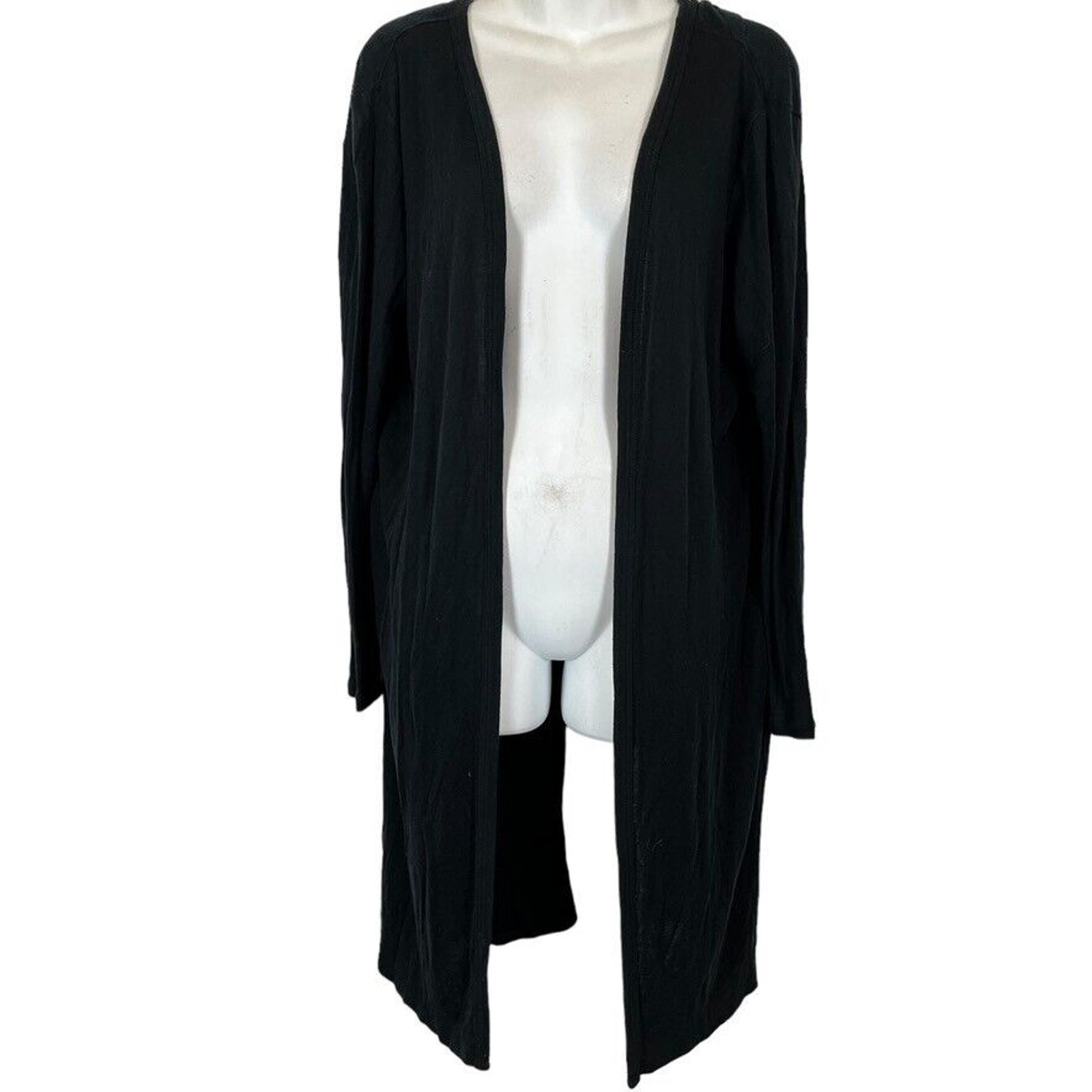 Athleta Womens Solid Black Open Back Long Sleeve … - image 1