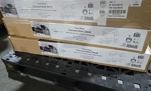 3 les cases de 764053550171 Bureau convertible à deux voies avec plateau de rangement inférieur