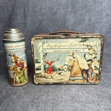 Vintage 1950s Roy Rogers And Dale Evans Double R Bar Ranch Lunchbox w/ Thermos