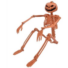 Halloween Life Size Hanging Skeleton Poseable Human Skull Bones Haunted House