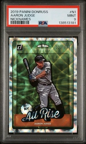2019 Panini Donruss - Nicknames Aaron Judge #N1 /999 PSA 9
