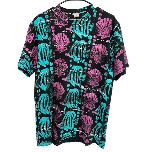VINTAGE 90’s AOP ALL OVER FISH NATURE SHIRT SIZE LARGE MADE IN USA RARE FLAWLESS - Picture 5 of 5