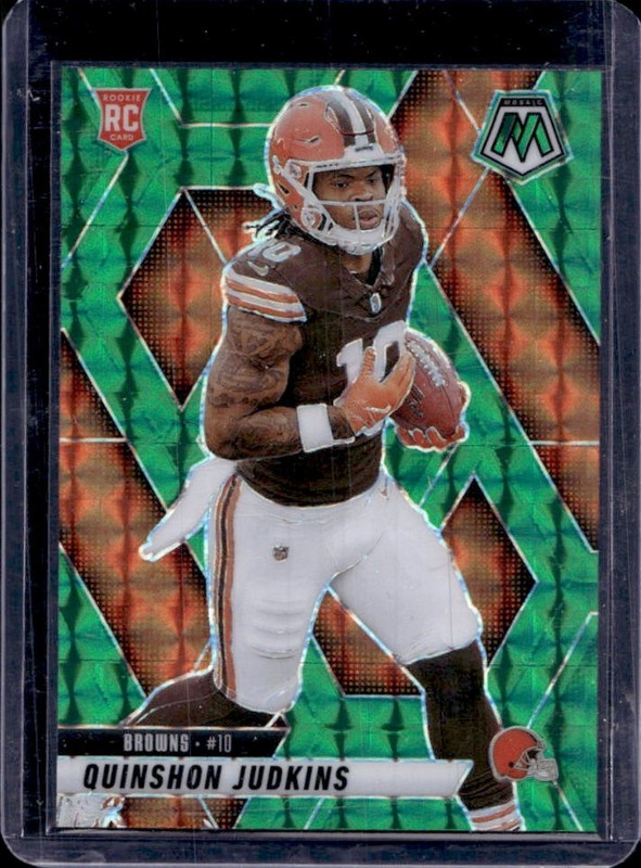 2025 Panini Mosaic Quinshon Judkins Rookies RC Green Prizm Rookie #365 Browns