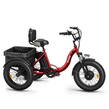 Electric Trike for Adults 960W, 3 Wheel Folding Ebike 50 Miles 20" Fat Tire