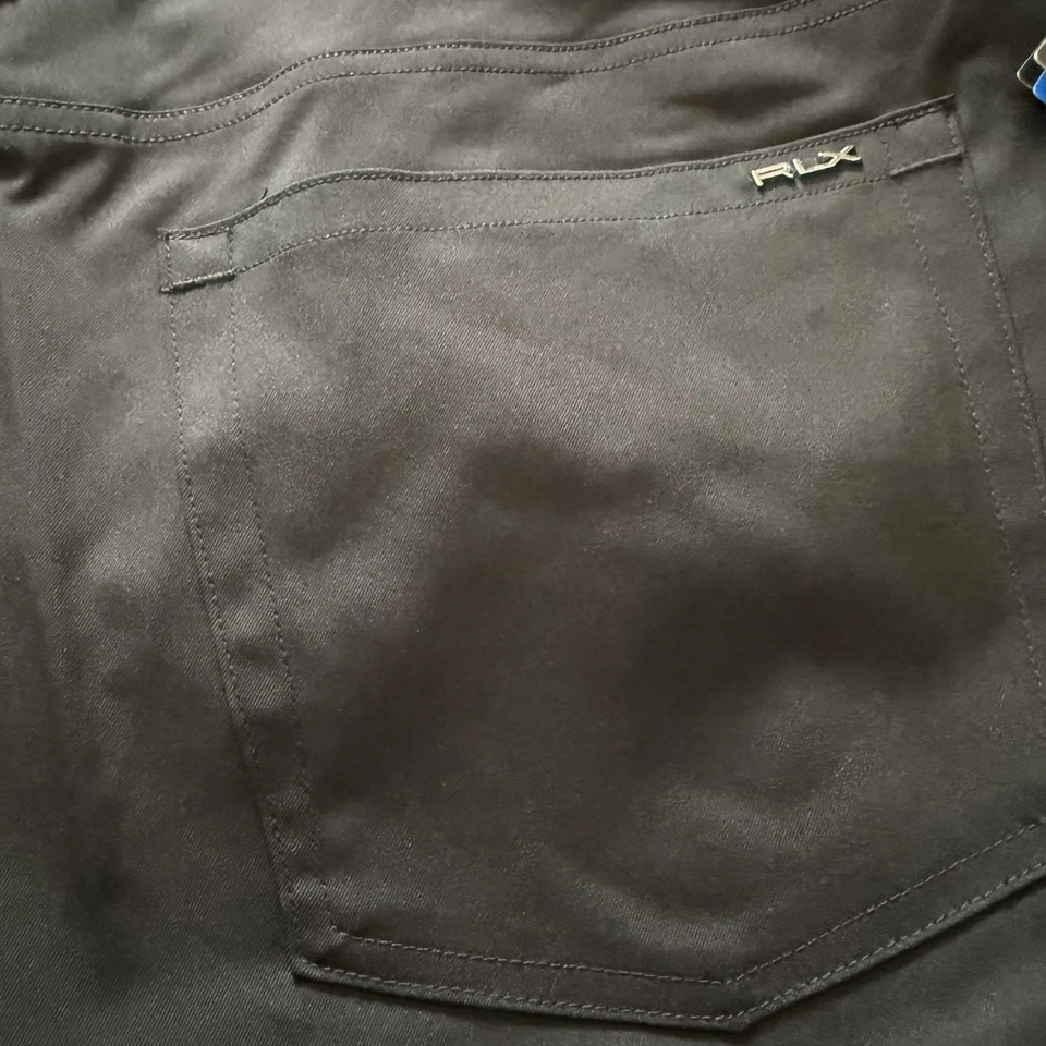Pantalones de golf negros Polo Ralph Lauren RLX para hombre 35W x 32L ajuste a medida rendimiento Foto 3 de 4