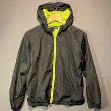 Iceburg Kids Jacket Unisex Black Lime Youth Medium 12/14 Hooded Zip-Up Outerwear