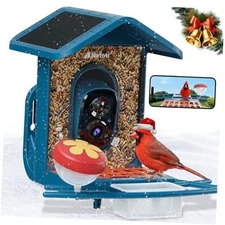 Smart Bird Feeder with Camera, AI Identify Birds, 2.4GHz/5GHz, Solar Powered, 