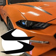 Headlight Side Marker Amber Delete Smoked Black Tint For 2018-2021 Ford Mustang