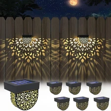 Solar Fence Lights Wall Lihgts Outdoor Decorations 6 Pack Solar Step Lights Outd