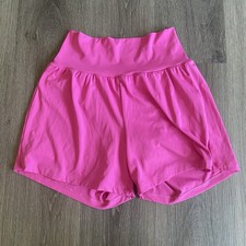 Halara SoftlyZero Airy Pink Crossover 2-in-1 Flowy Athletic Shorts Women s M