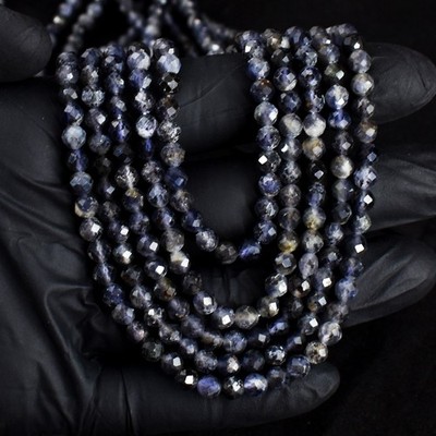 5 Strang erstaunliche 341,00 kt Iolith facettierte Perlen Halskette Schmuck RK 02 E715