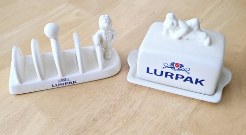 Vintage Retro Lurpak Butterdose und Toastständer Set