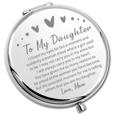 Mom Dad Daughter Compact Mirror Inspirational Pocket MM Gift Graduation