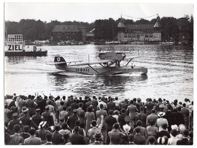 1938 Dornier Wal Flying Boat Putting on Performance at Grunau Germany News Photo