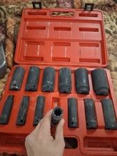 Sunnex 2858 13pc 1/2 Drive 8 Point SAE Impact Socket Set 