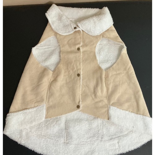 Heart to Tail Dog Coat Corduroy Sherpa Lined Tan Beige XL